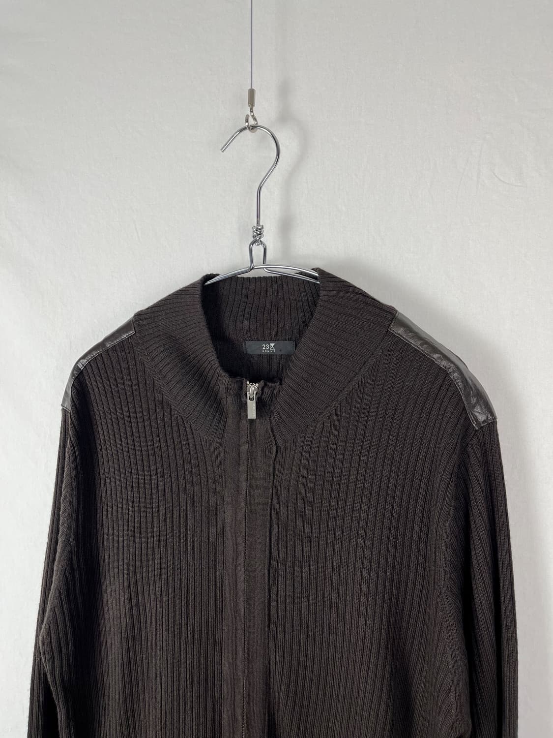 23 Homme 가죽패치 니트집업 상품이미지2