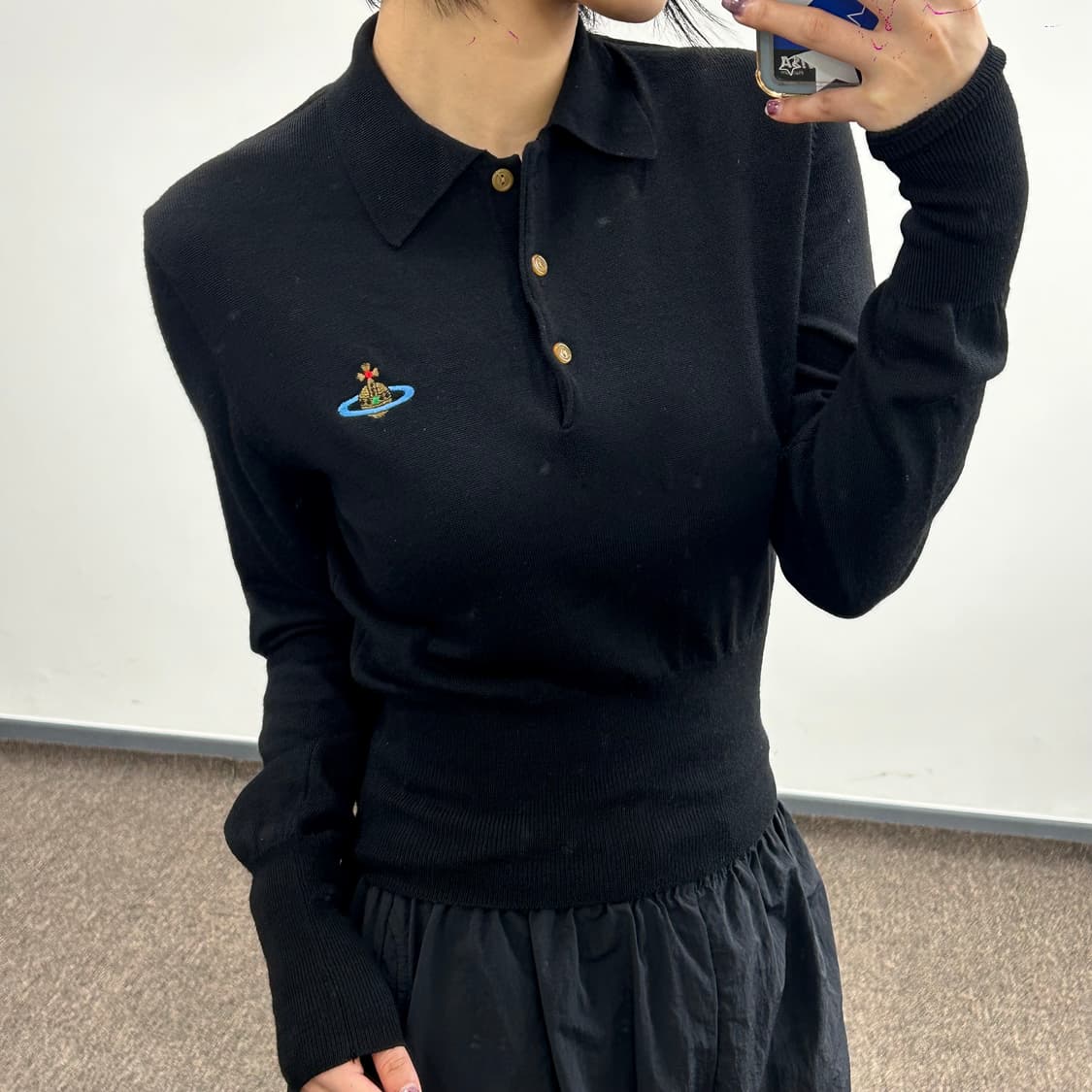 Vivienne westwood 비비안웨스트우드 레드라벨 블랙 카라니트  상품이미지1