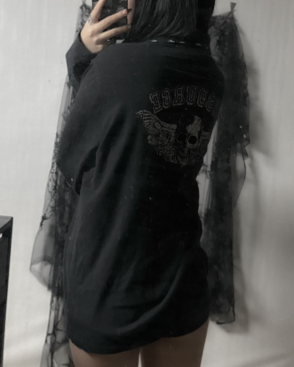 펑크 y2k 스컬 포인트 롱슬리브  상품이미지2