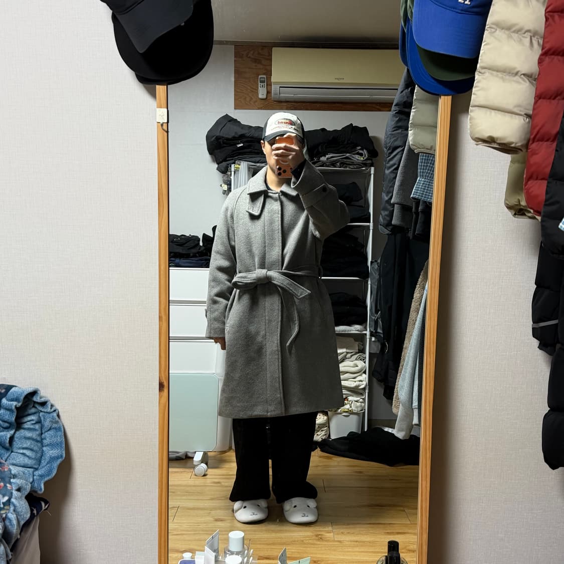 라퍼지스토어 회색 발마칸 롱코트 상품이미지2