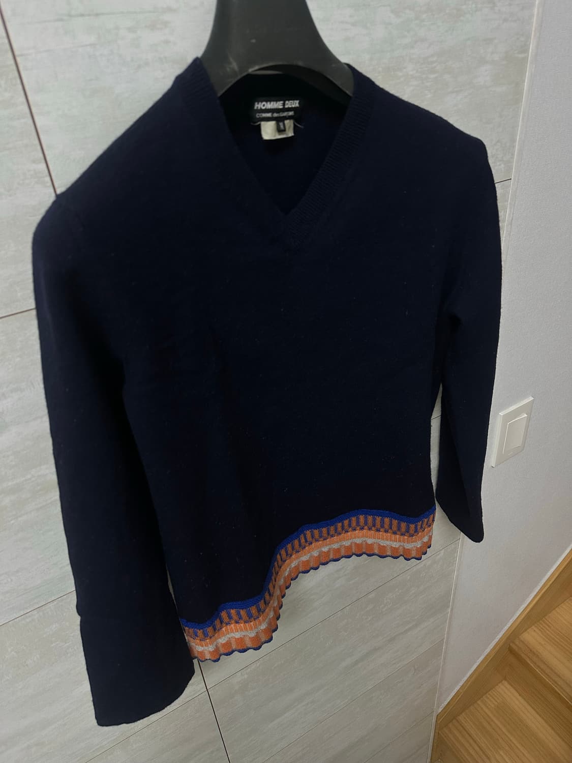 꼼데가르송 옴므 듀스 포인트 브이넥 니트 M 상품이미지3