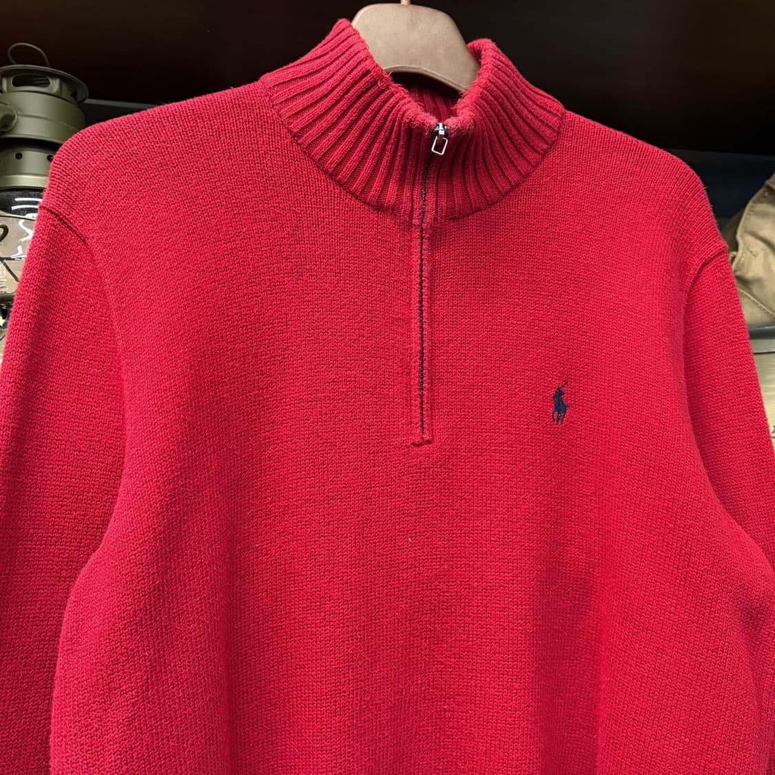 신형라벨 폴로 랄프로렌 디블립 하프집업 코튼 니트 스웨터 레드 N634 상품이미지3
