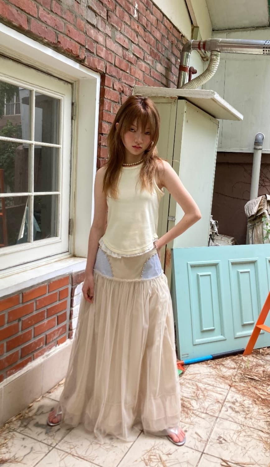 데어드 DIFFERENT FRILLED TRIMMING SLEEVELES 상품이미지5