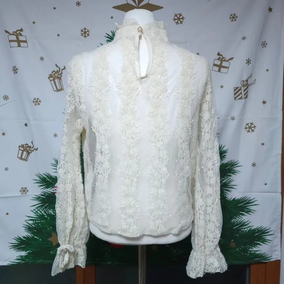 일본빈티지 시스루 겨울블라우스 상품이미지4