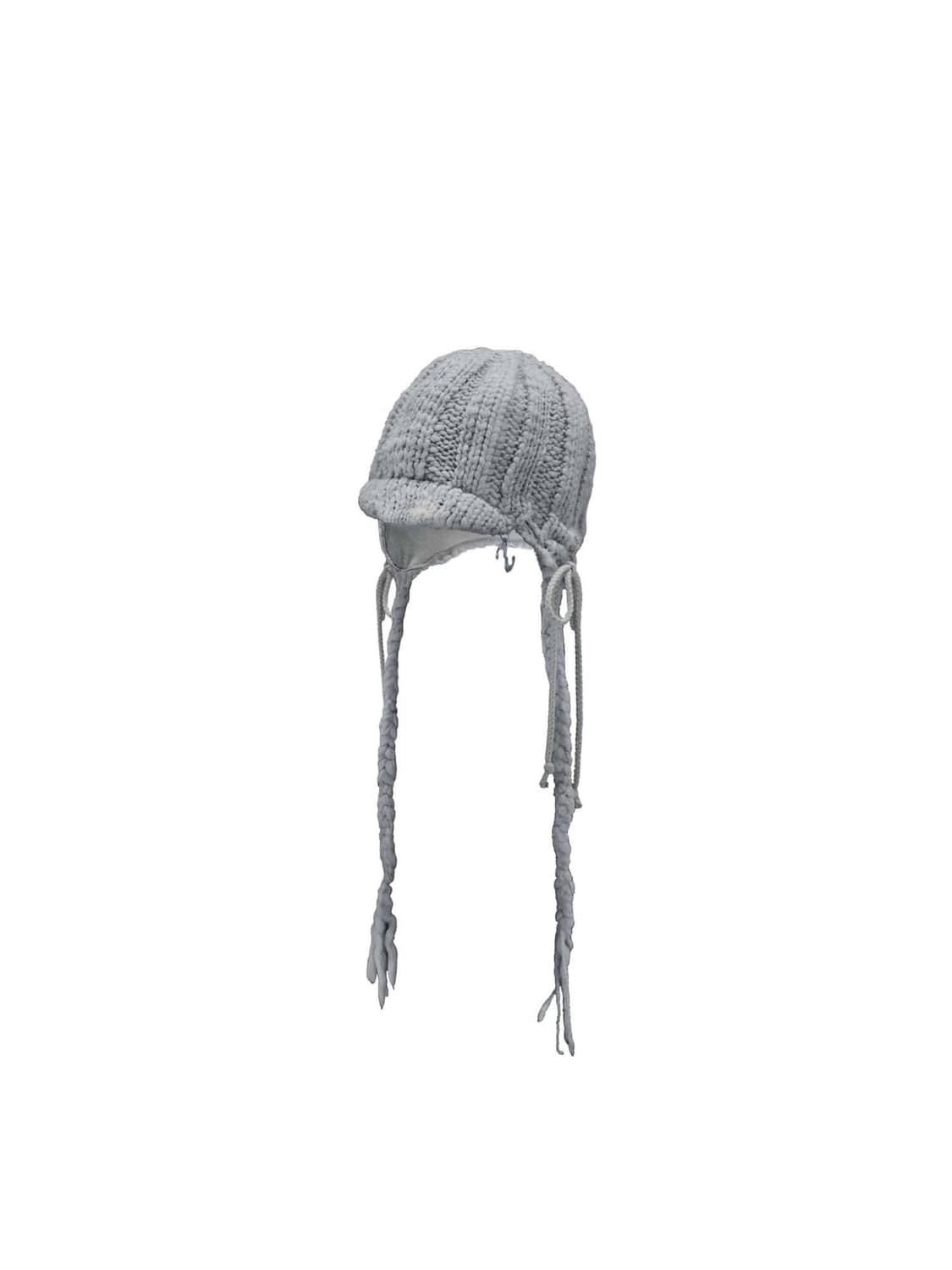 오호스 BRAIDED EARFLAP BEANIE-GREY 상품이미지1
