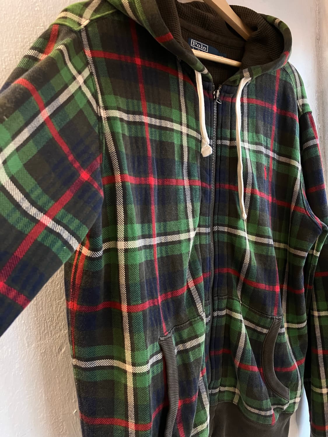 폴로 랄프로렌 체크 후드 XL 상품이미지3