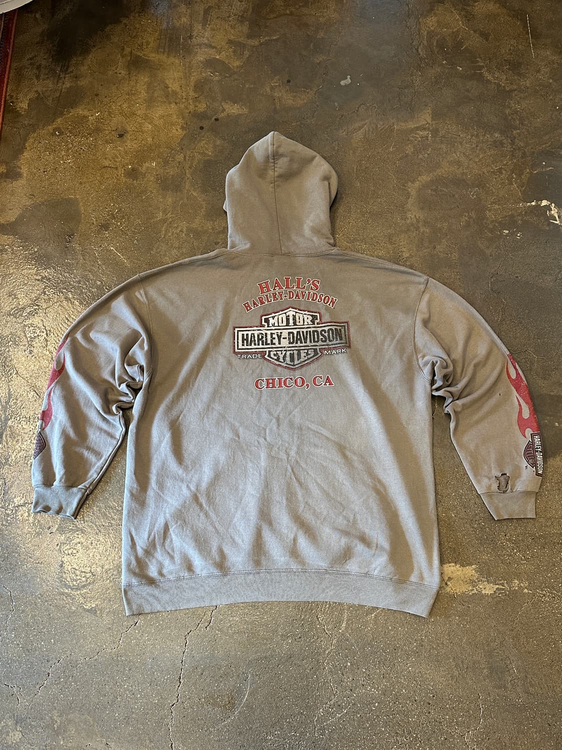 할리데이비슨 데미지드 후드티 XXL 상품이미지2