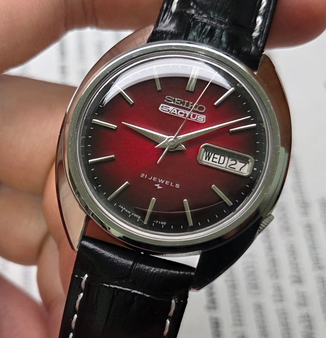 빈티지 세이코 데이데이트 투톤레드(붉은말의해) 7019 오토매틱  상품이미지4