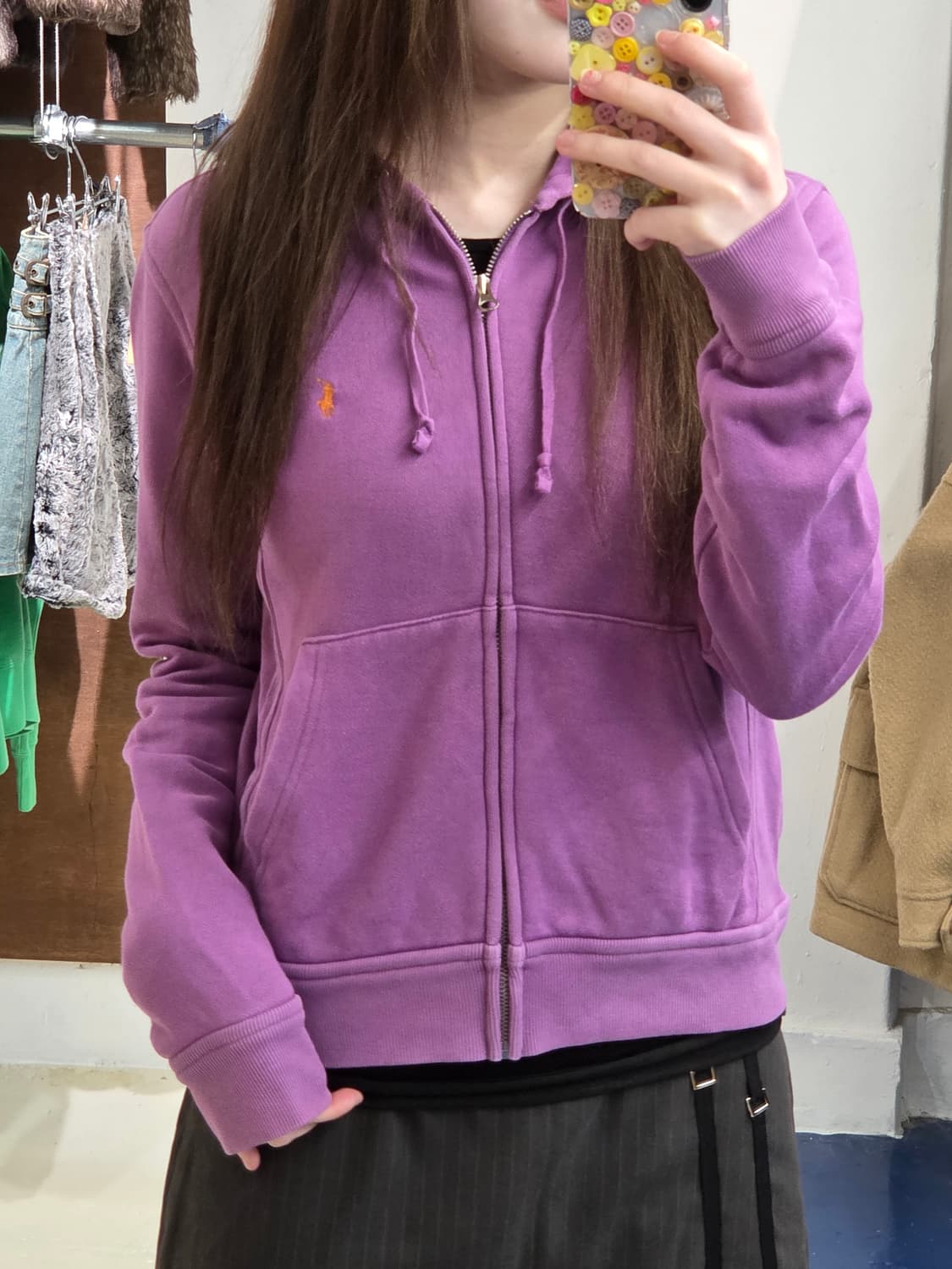 PRL 폴로 랄프로렌 퍼플 후드집업 상품이미지1