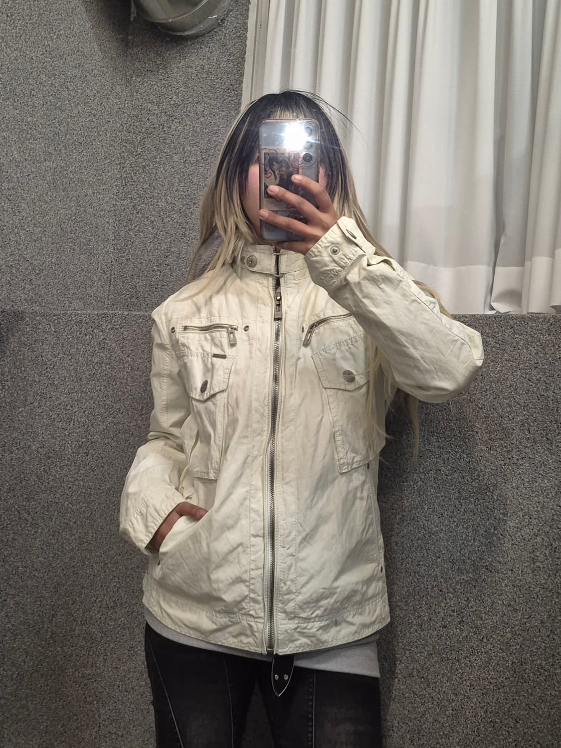 VINTAGE WHITE DETAIL ZIPUP  상품이미지1