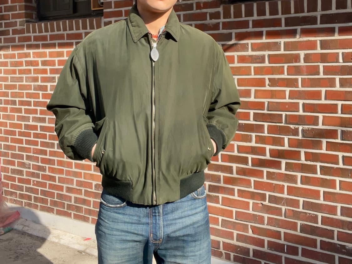 빈티지 올리브 봄버자켓 (카라 탈부착가능) 상품이미지2