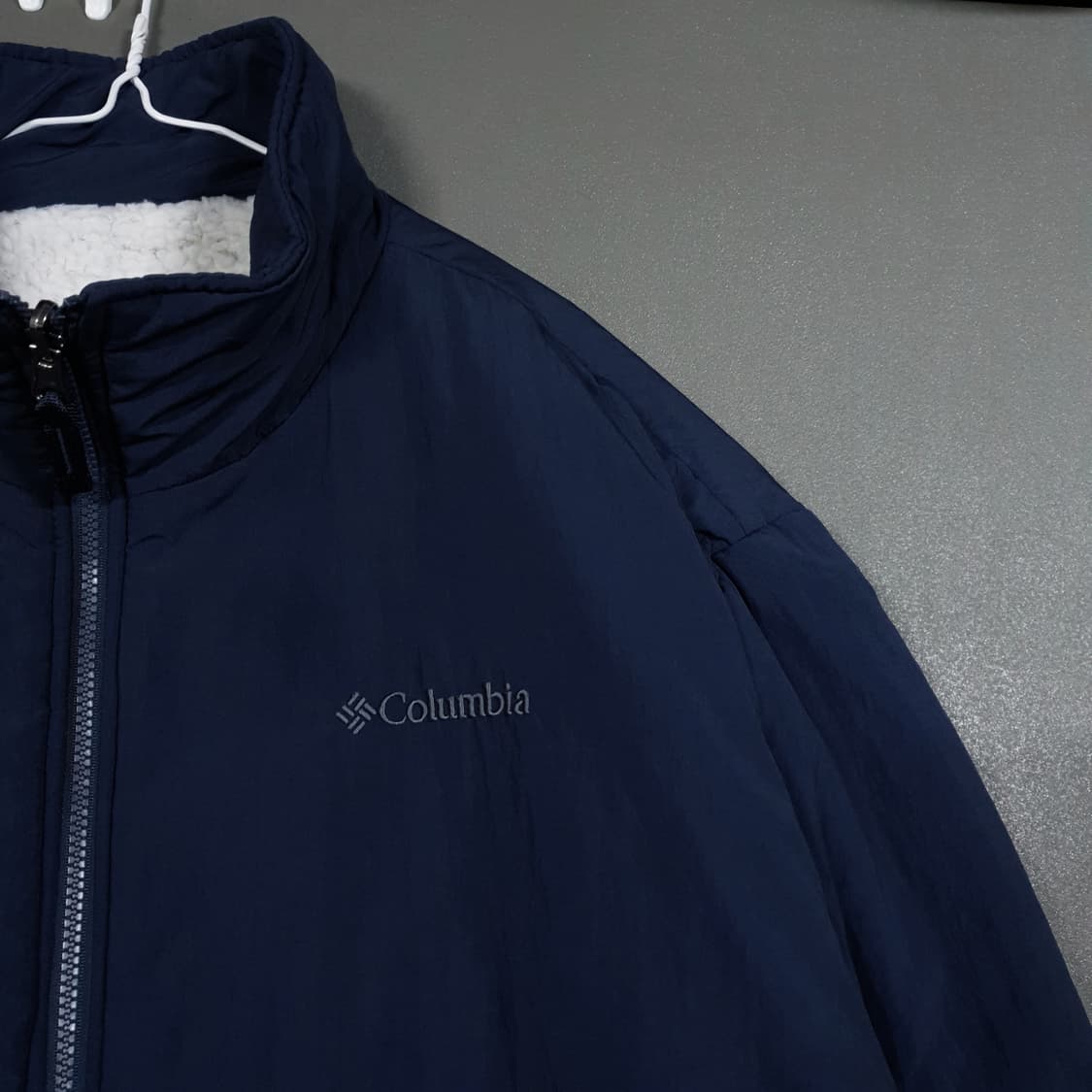 110 (2XL) 컬럼비아 리버서블 빅로고 보아 쉐르파 푸퍼 패딩 자켓 상품이미지4