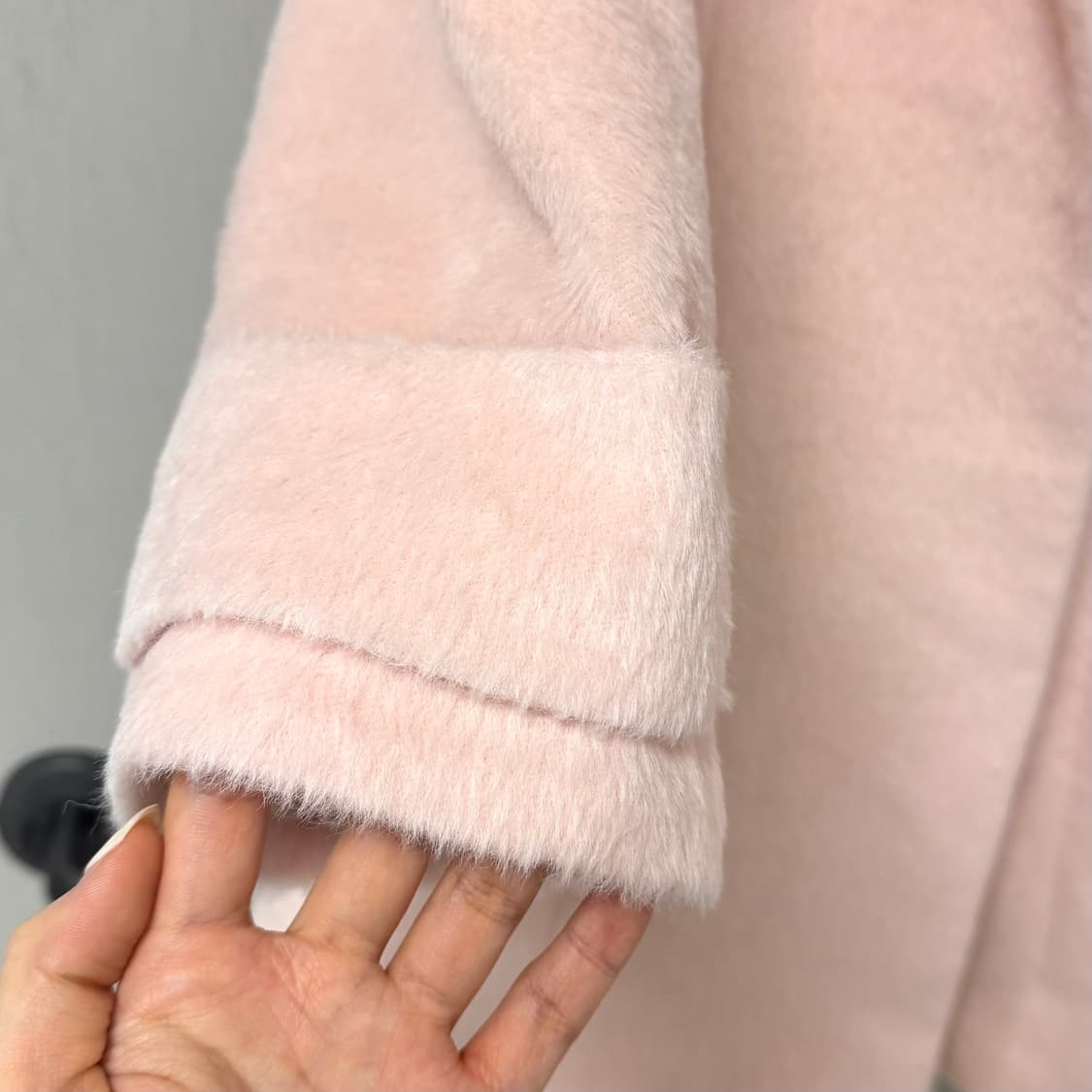 지고트 딸기우유 핑크 알파카 코트 상품이미지2