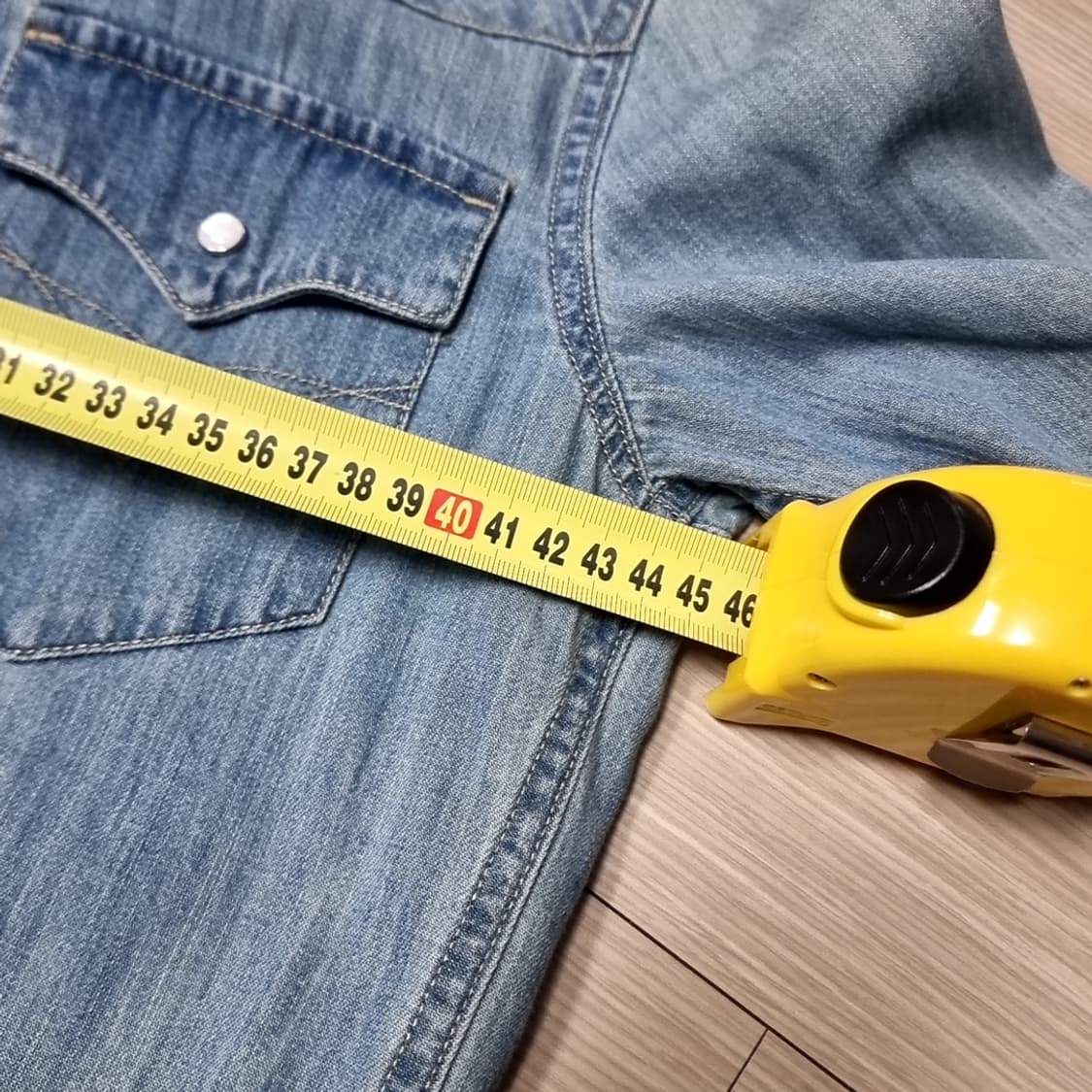 랄프로렌 데님 샴브레이 롱 셔츠 원피스(실측) 상품이미지3