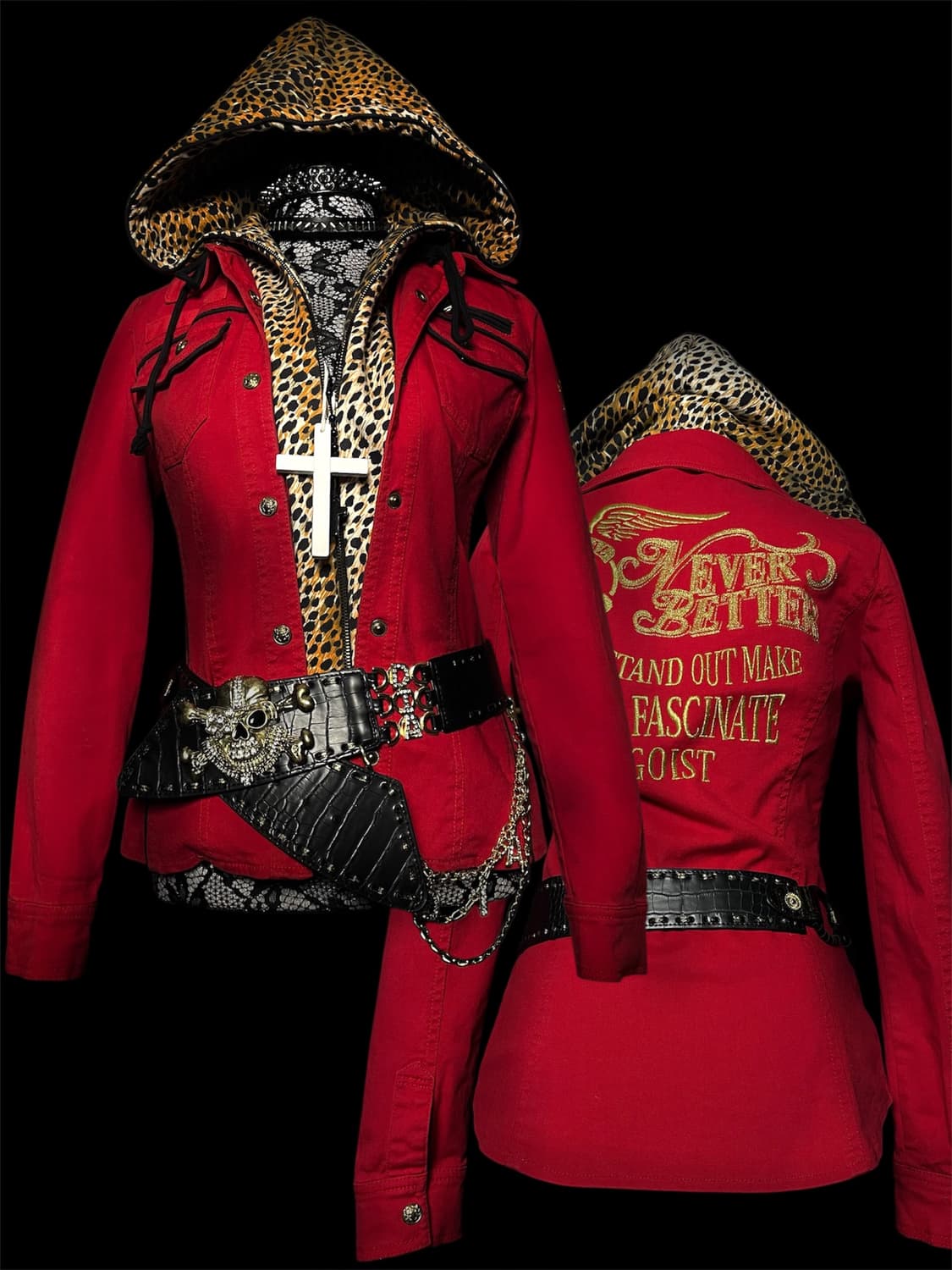 EGOIST 에고이스트 펑크 레오파드 호피 후드 자켓 상품이미지1