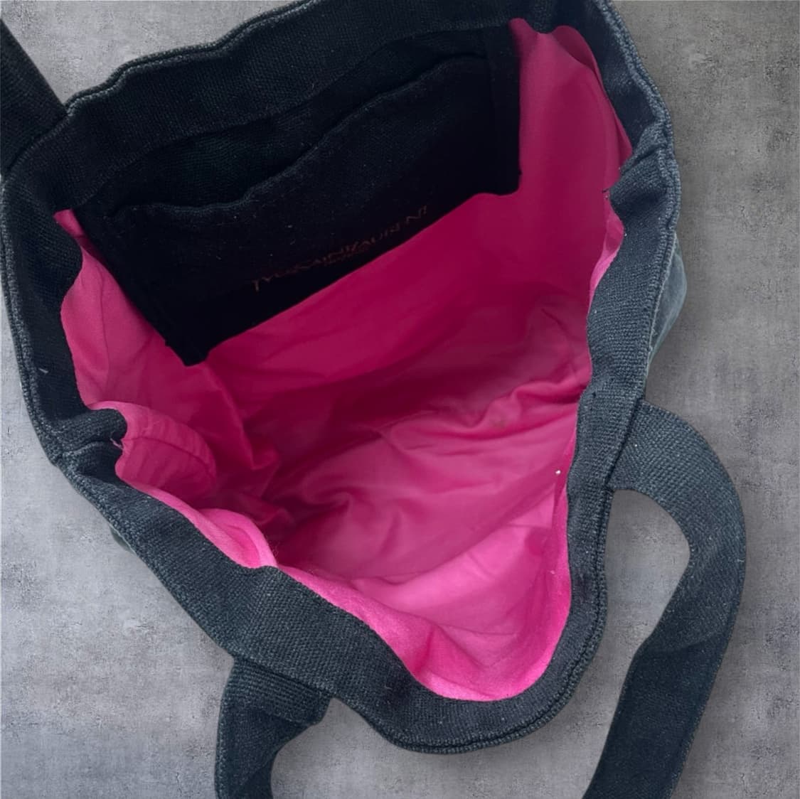 입생로랑 블랙 YSL 자수 캔버스 토트백 OS 상품이미지6