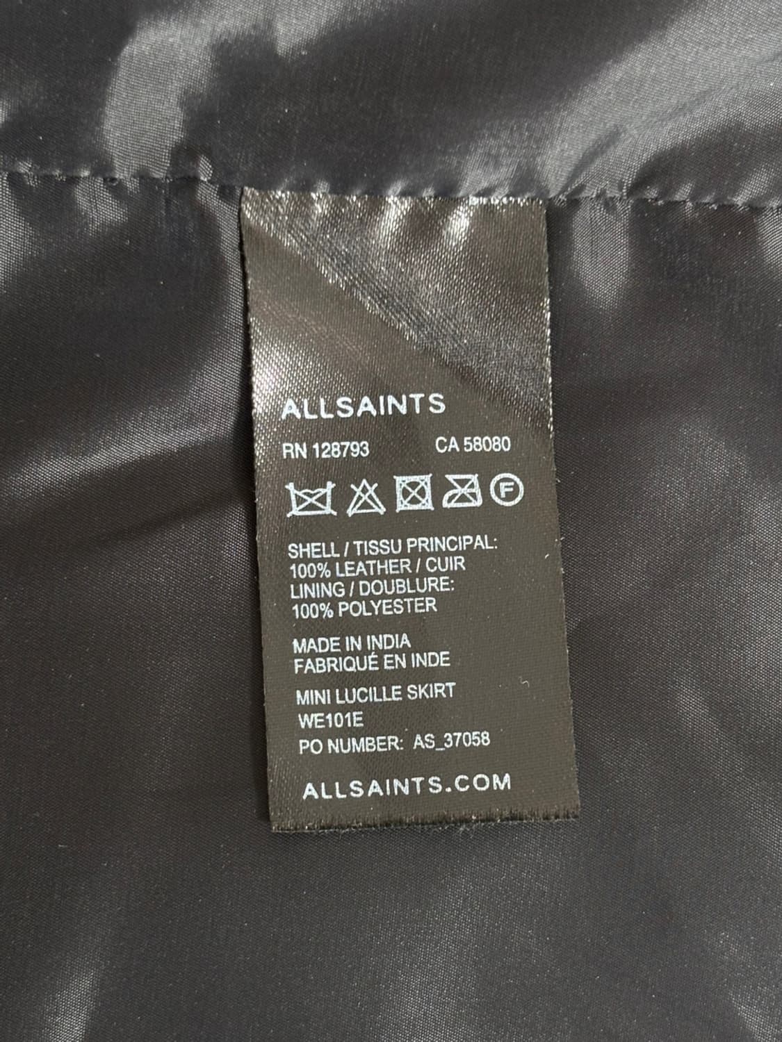 Vintage All Saints Leather Skirt 상품이미지7