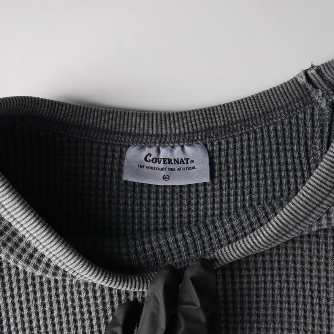 커버낫 와플 오버핏 차콜 맨투맨 XL 상품이미지6