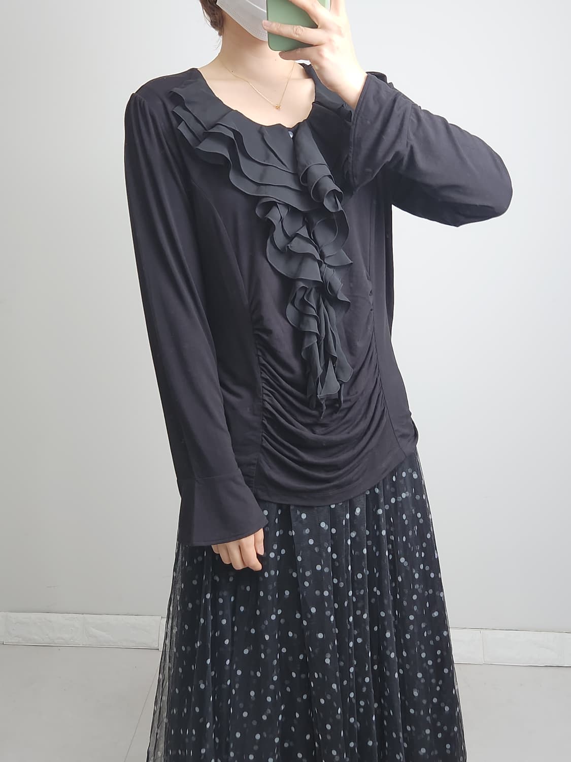 프릴•셔링 슬리브 탑 상품이미지4