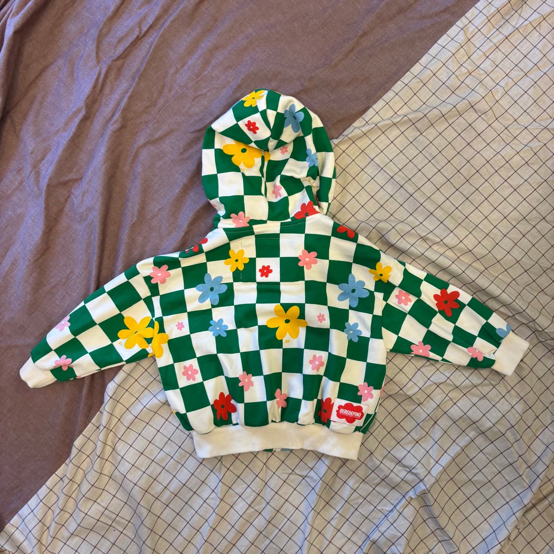 베베드피노 체크 플라워 자켓(100)    상품이미지5