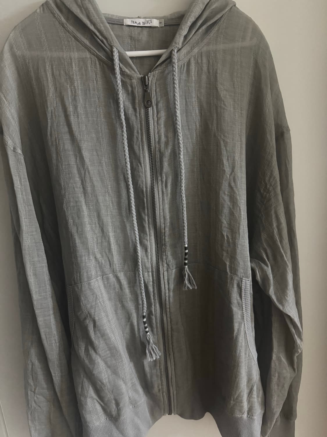 탠스댄스 파히섬 시스루 후드집업 그레이 상품이미지3