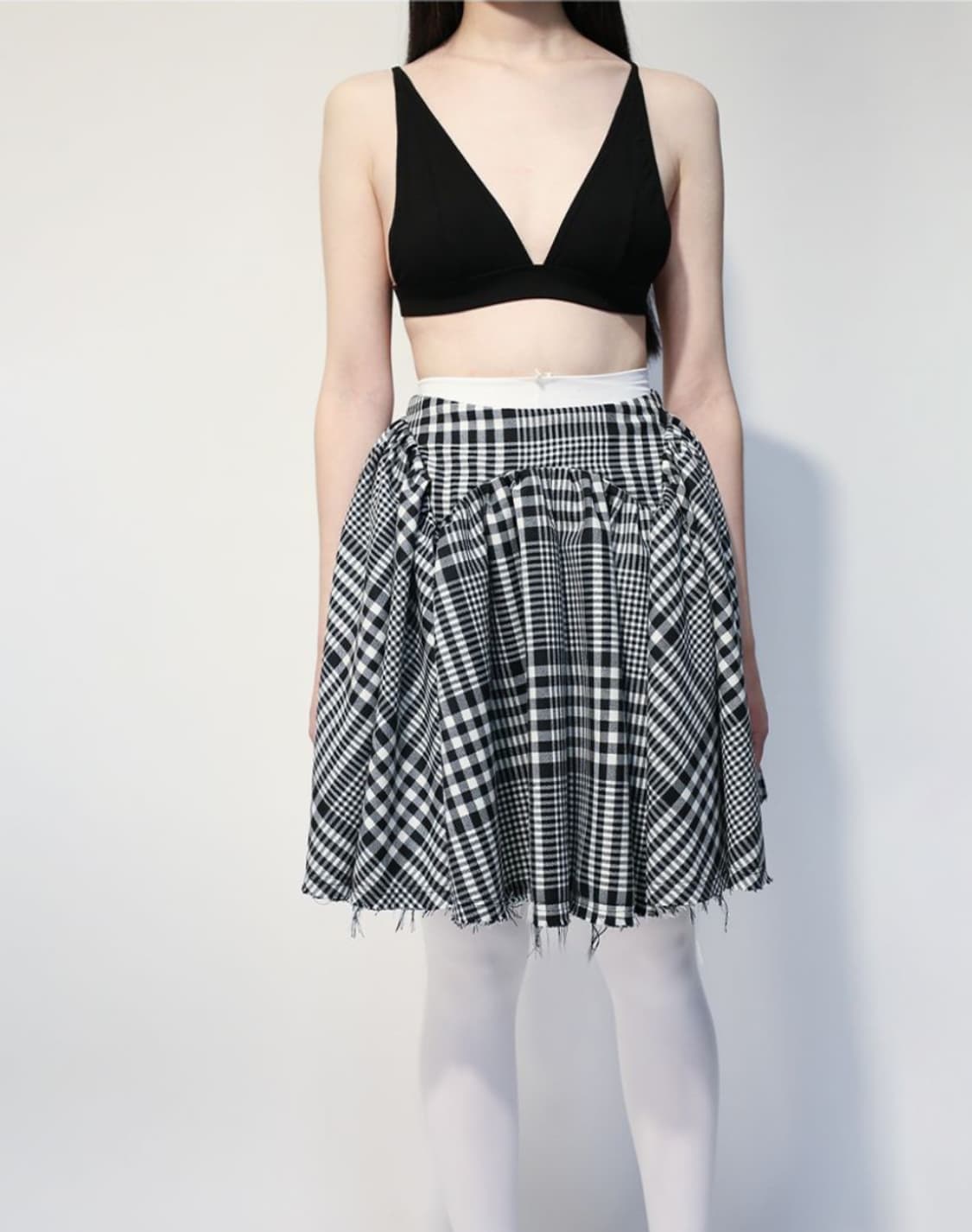 (새상품/S) 언노운블루 체크스커트 상품이미지1