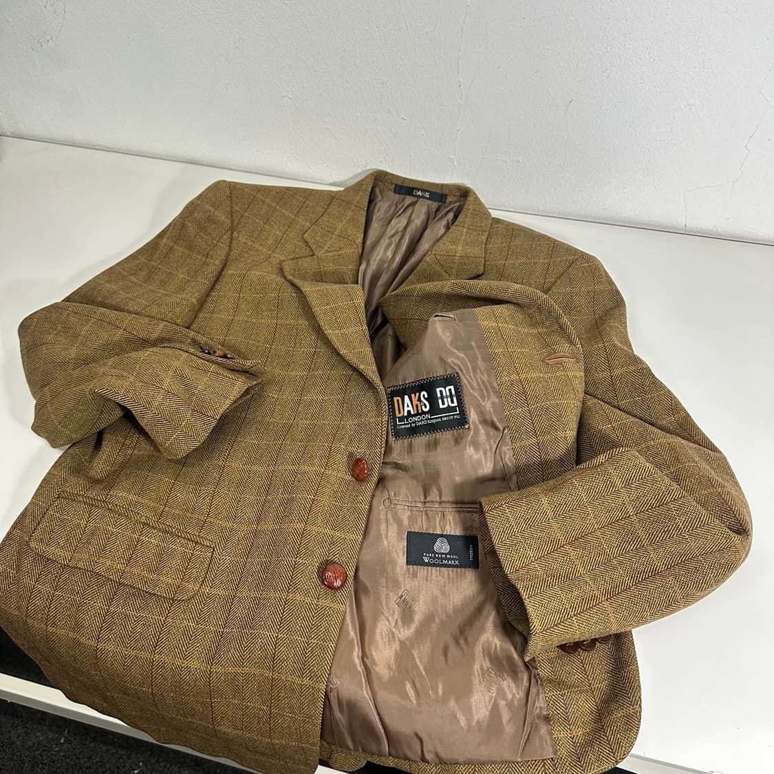 L 닥스 콩단추포인트 체크 울 블레이져 상품이미지1