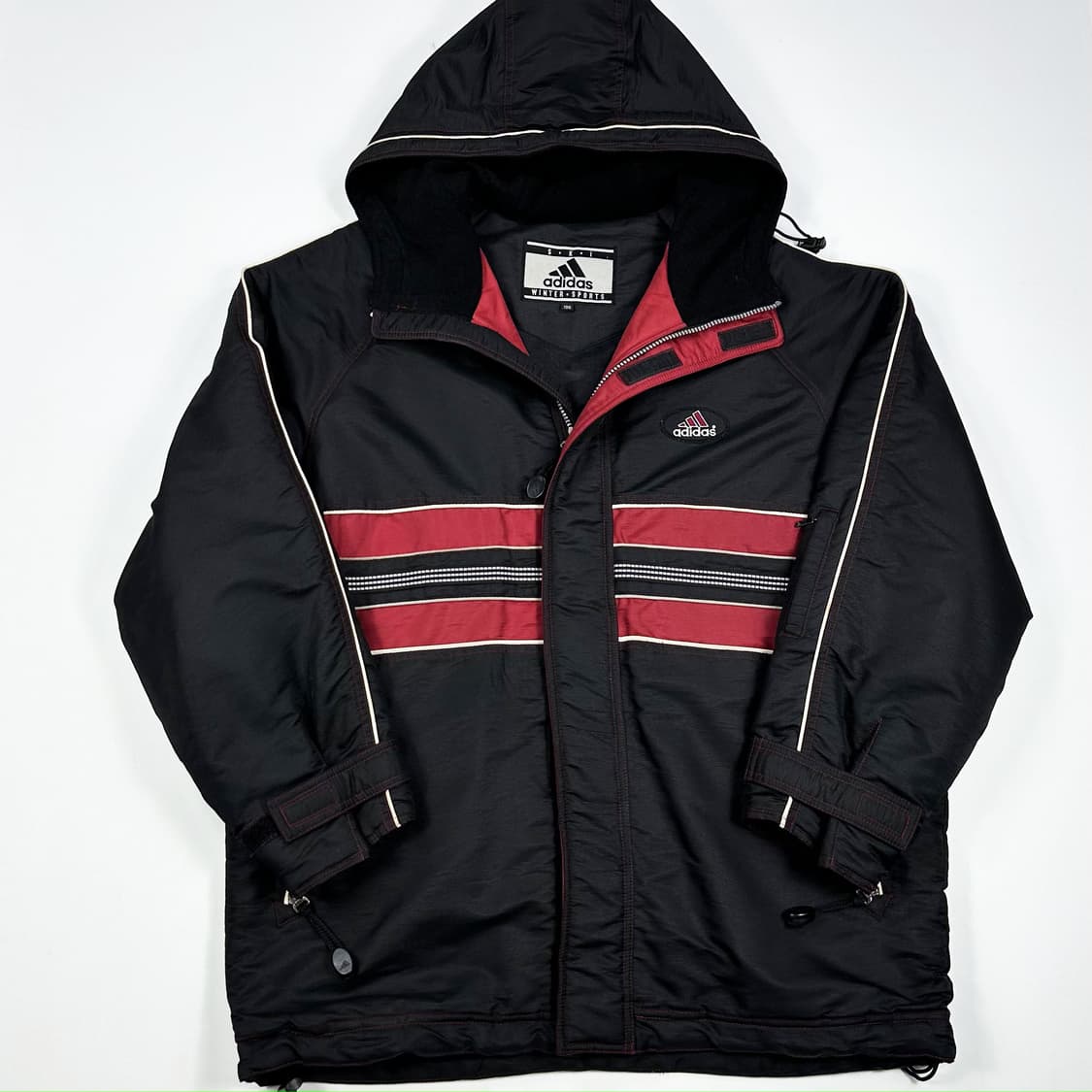 90s 아디다스 스키 올드스쿨 후디 점퍼 블랙 L 상품이미지1