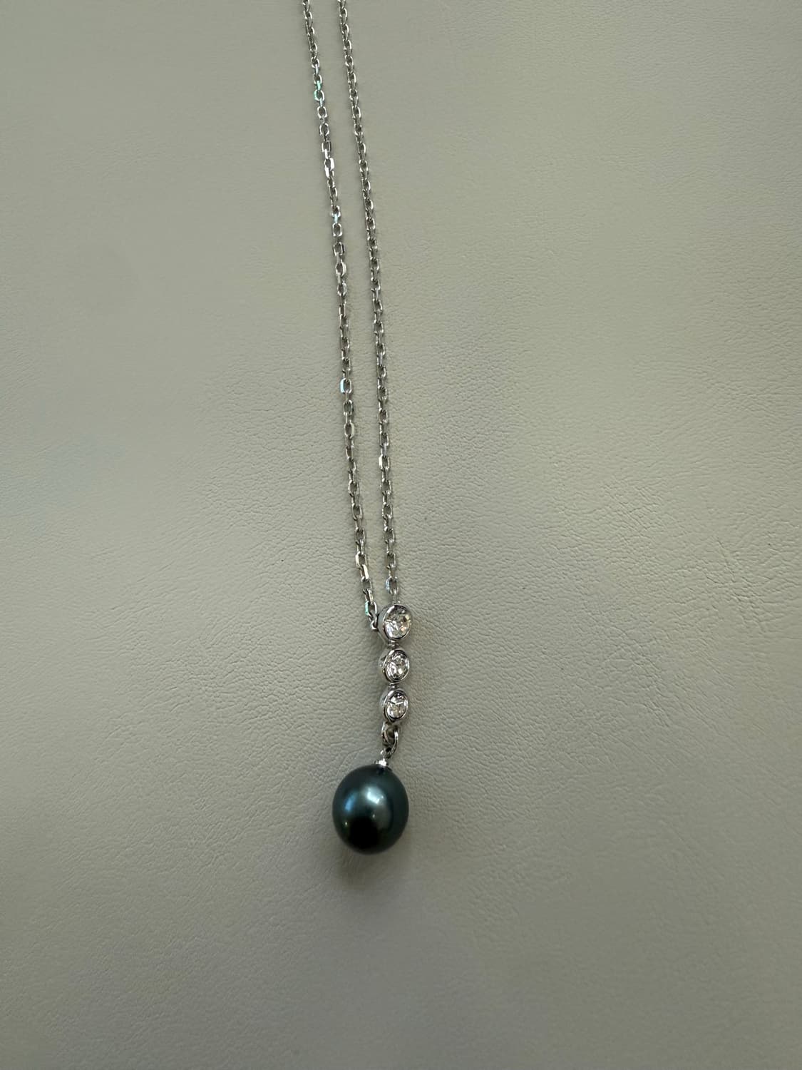 스와로브스키 그레이 펄 드롭 네크리스 진주 목걸이 실버 은 금 골드 티파 상품이미지3