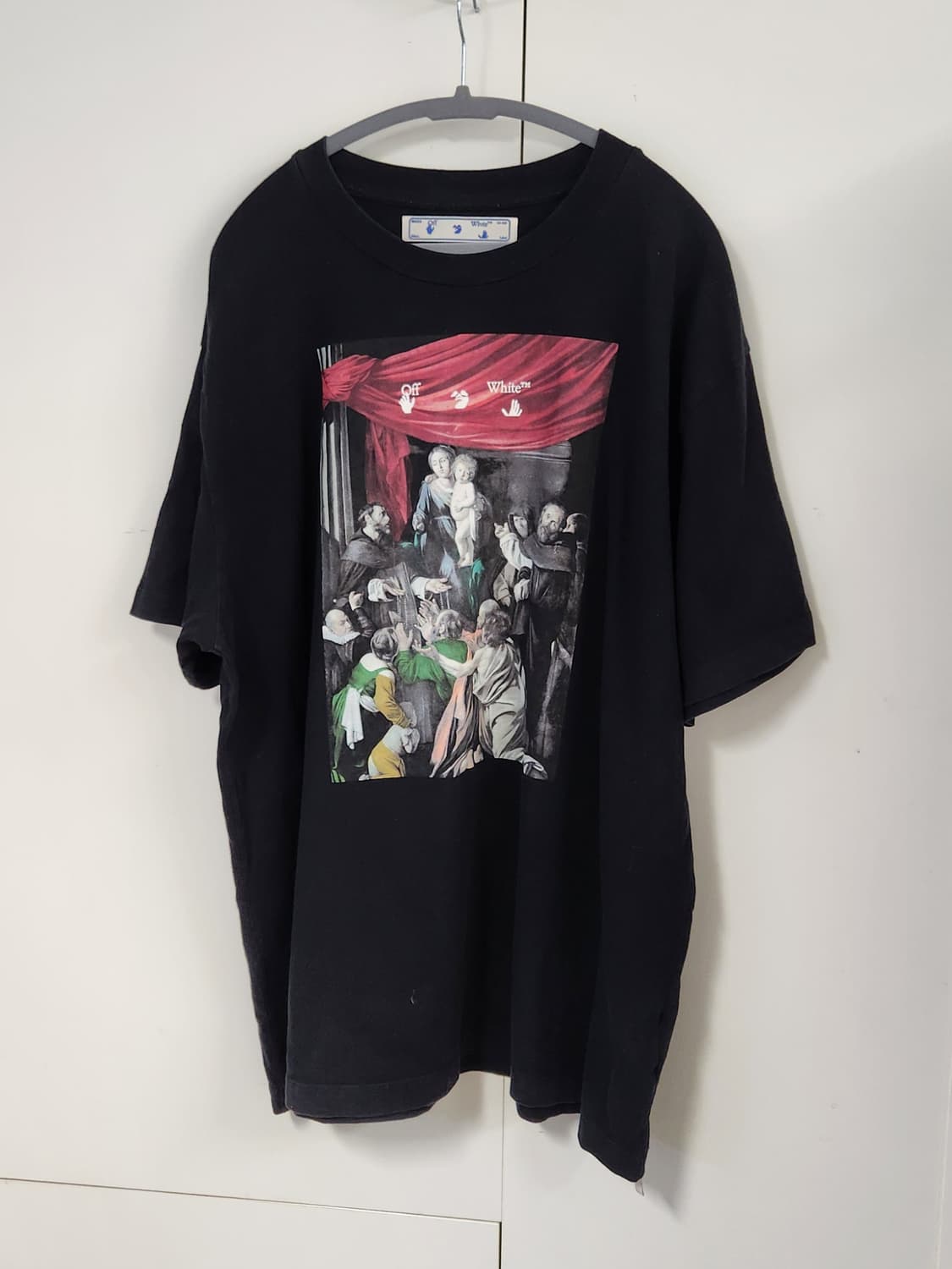 오프화이트 정품 카라바지오 오버사이즈 루즈핏 반팔티 M (100-105) 상품이미지1