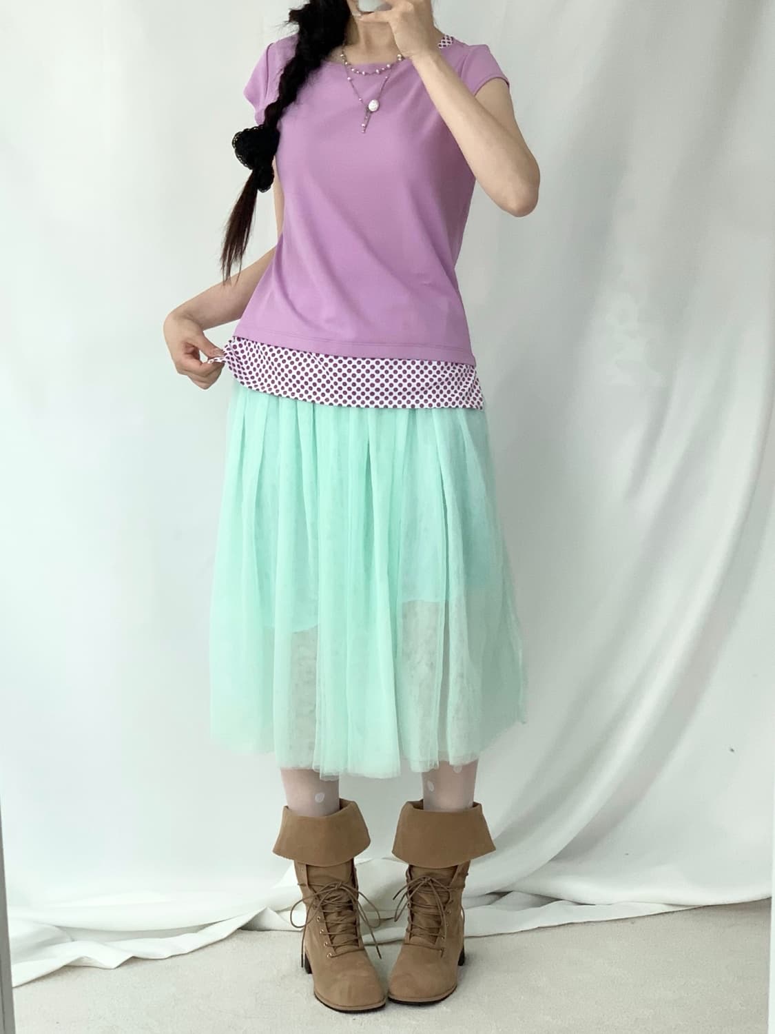 포도맛 ♥ 도트 레이어드 귀요미t 상품이미지1