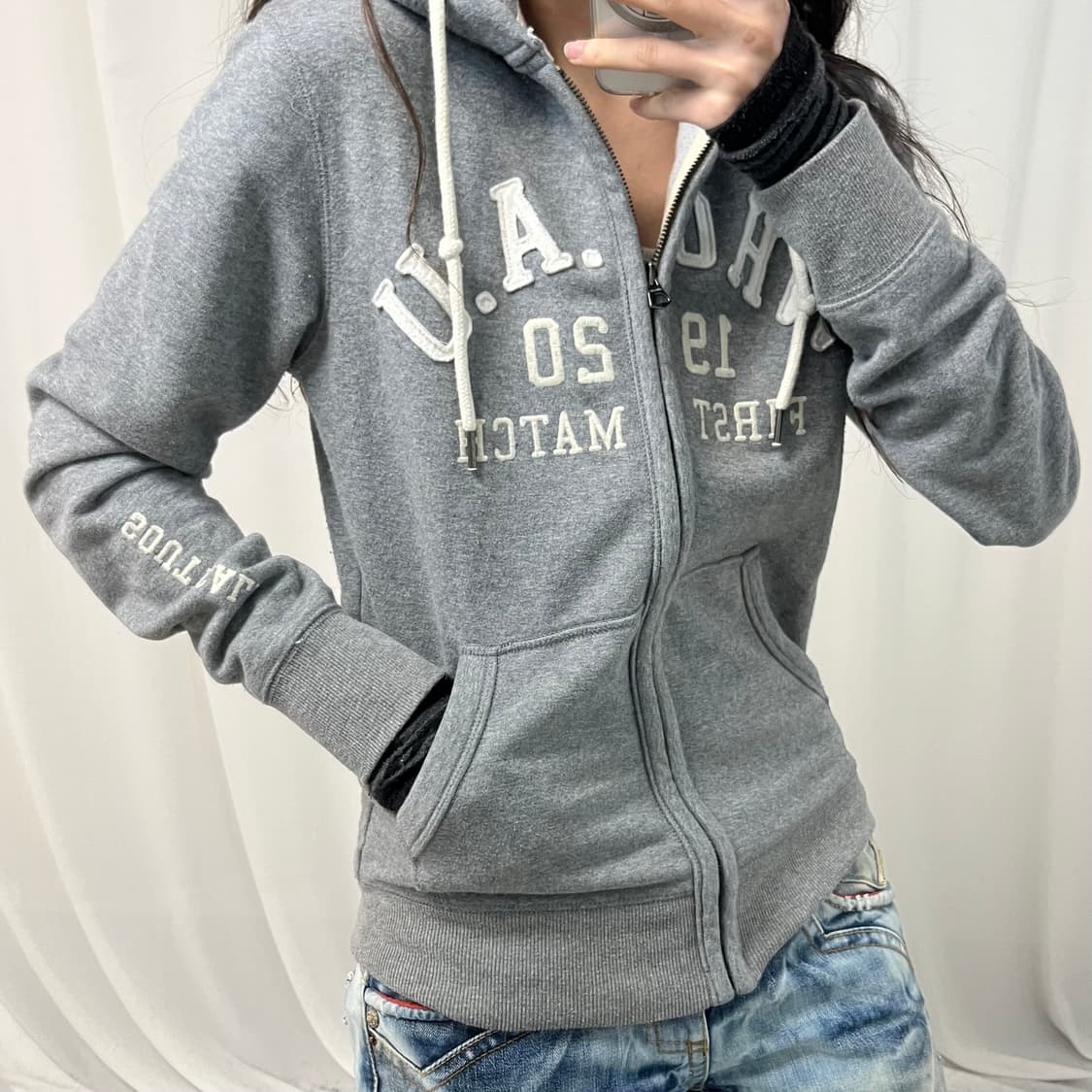 WHO.A.U Gray Hoodie Zip-up 상품이미지3