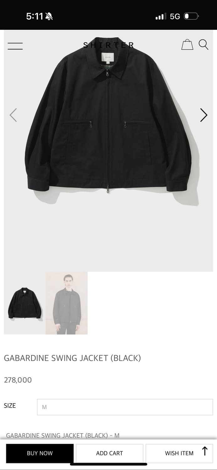 셔터 자켓 GABARDINE SWING JACKET (BLACK) 상품이미지1