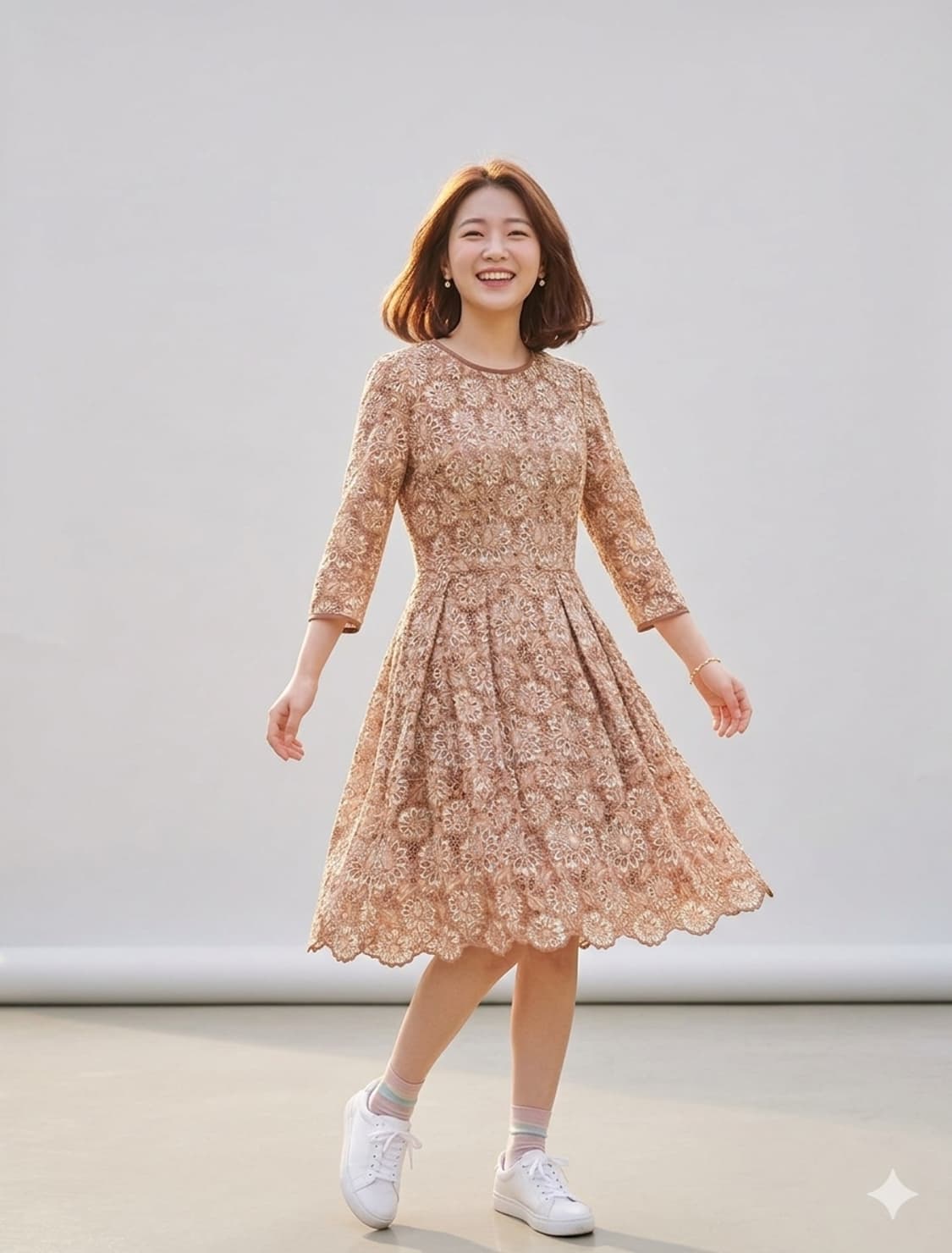 💐봄원피스 | 질바이질스튜어트 펀칭 레이스 미디원피스 55 | 러블리핏 상품이미지1