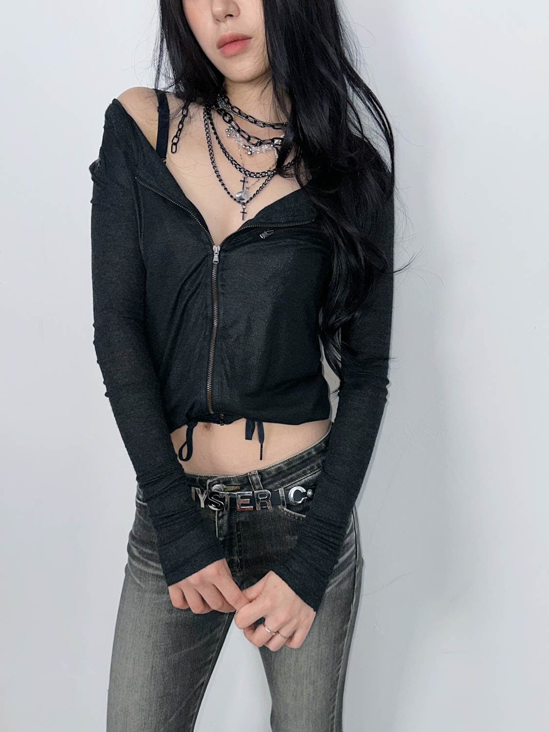 DIESEL 스팽글 다크그레이 가디건  상품이미지2