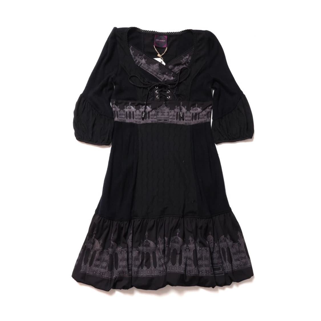 오즈 온 Ozz On Pattern Frill Dress   상품이미지1