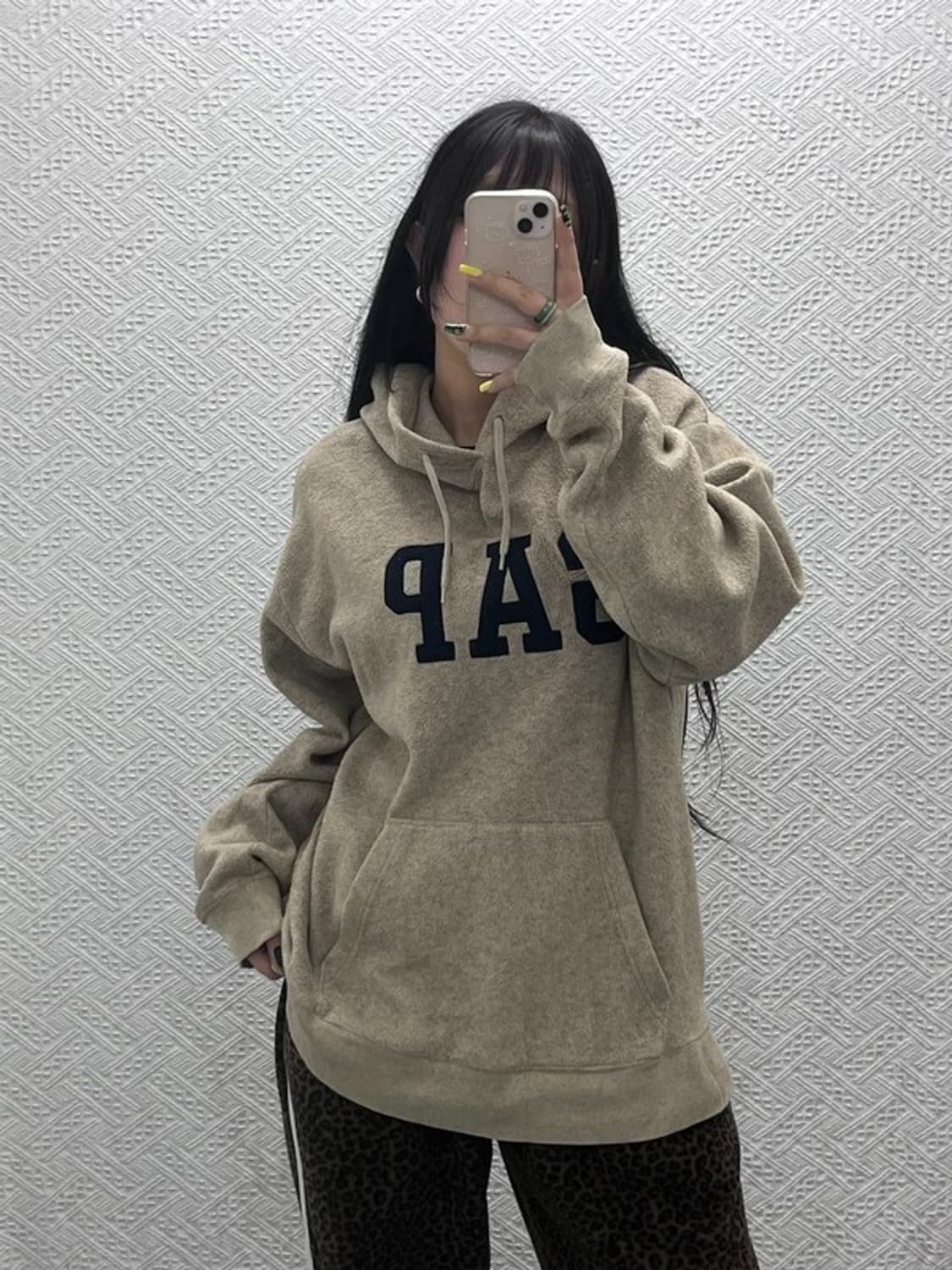 갭 올드스쿨 빈티지 빅로고 기모 후드티 L C07570 상품이미지2