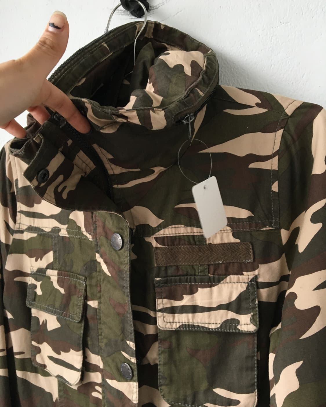 Camo pattern high neck jacket 상품이미지4