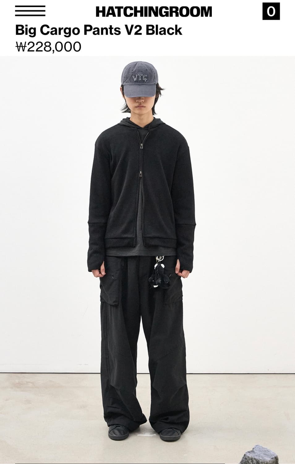 해칭룸  Big Cargo Pants V2 Black 상품이미지2