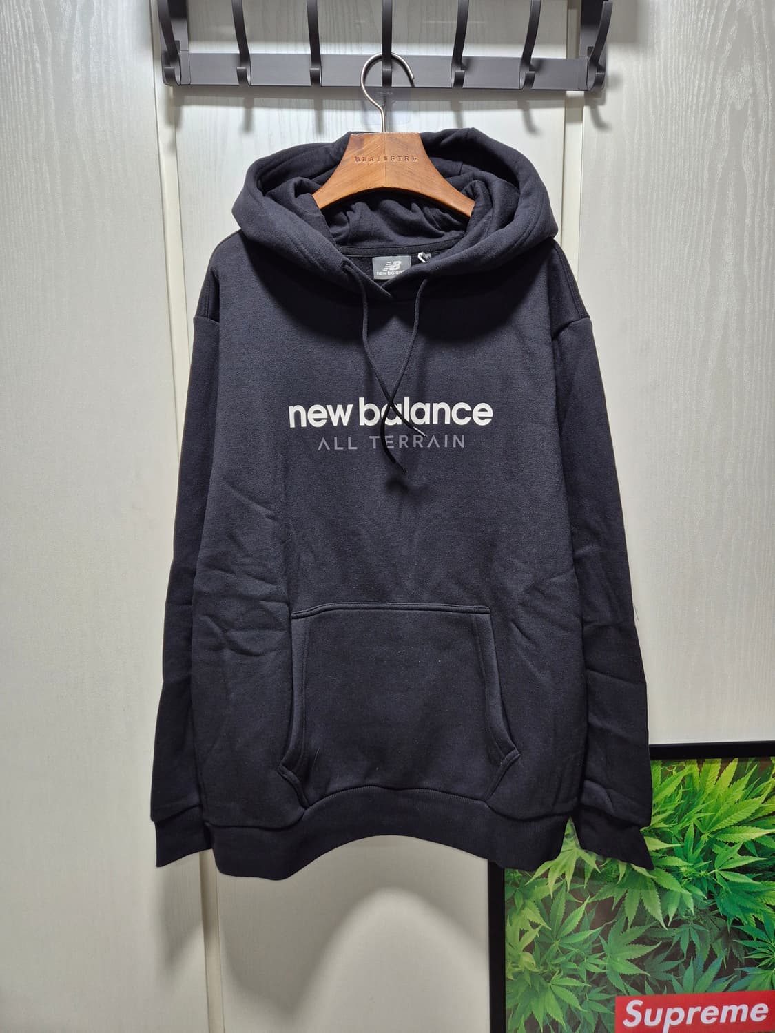 (세일)(새상품)뉴발란스 올 터레인 기모 후드티 블랙 상품이미지2