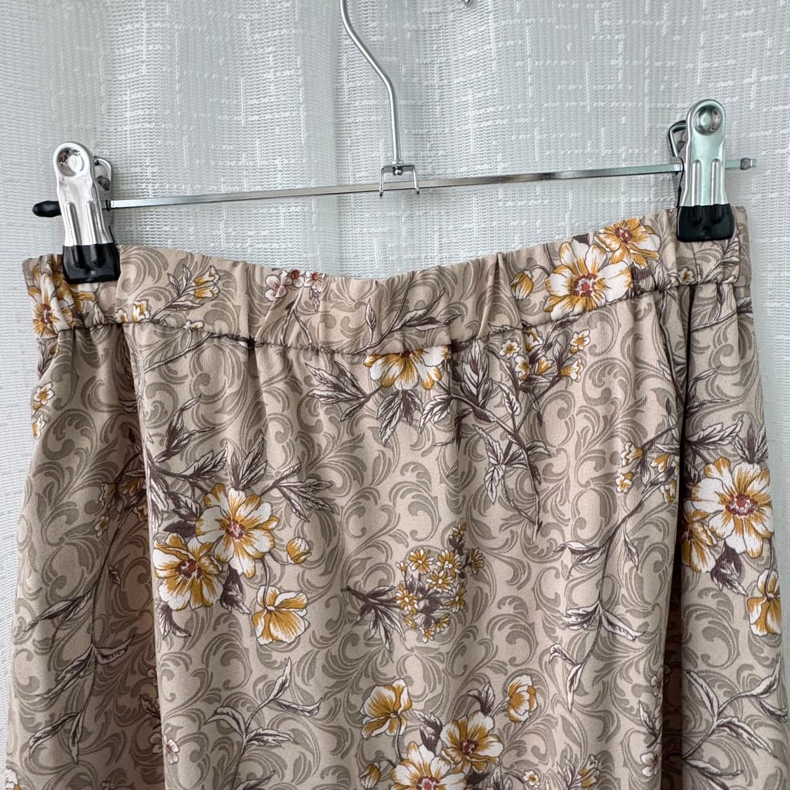 베이지 플라워패턴 롱스커트 상품이미지4