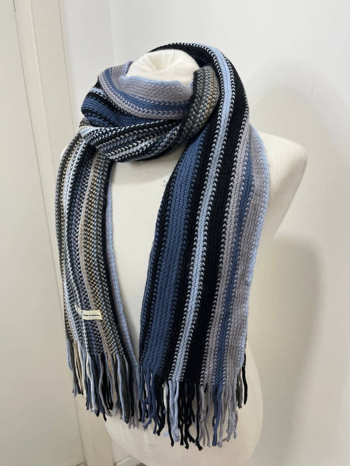 일본 빈티지 모리걸 소라맛 스트라이프 머플러 상품이미지2