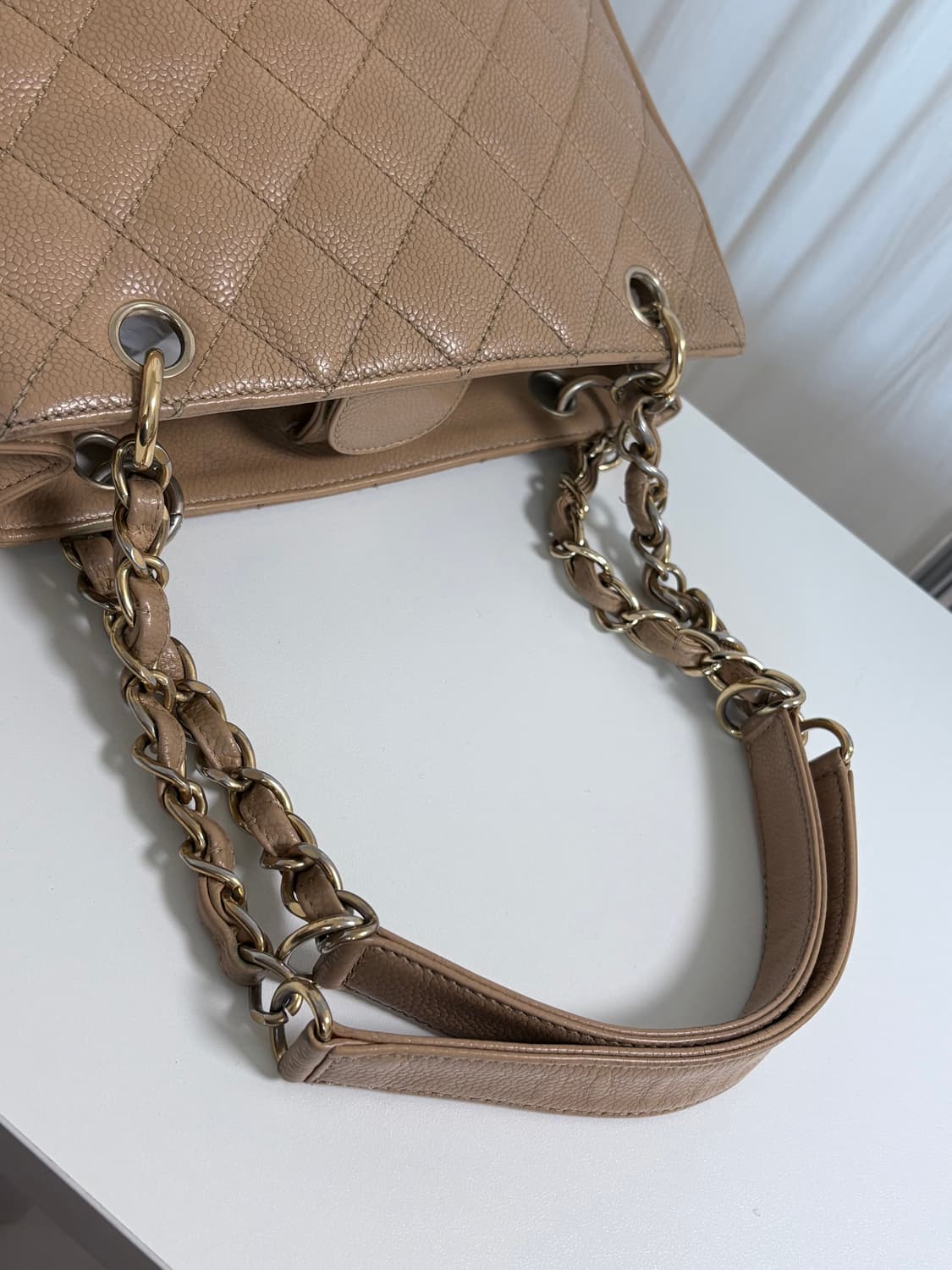 샤넬 쁘띠 샤핑백 베이지 상품이미지5