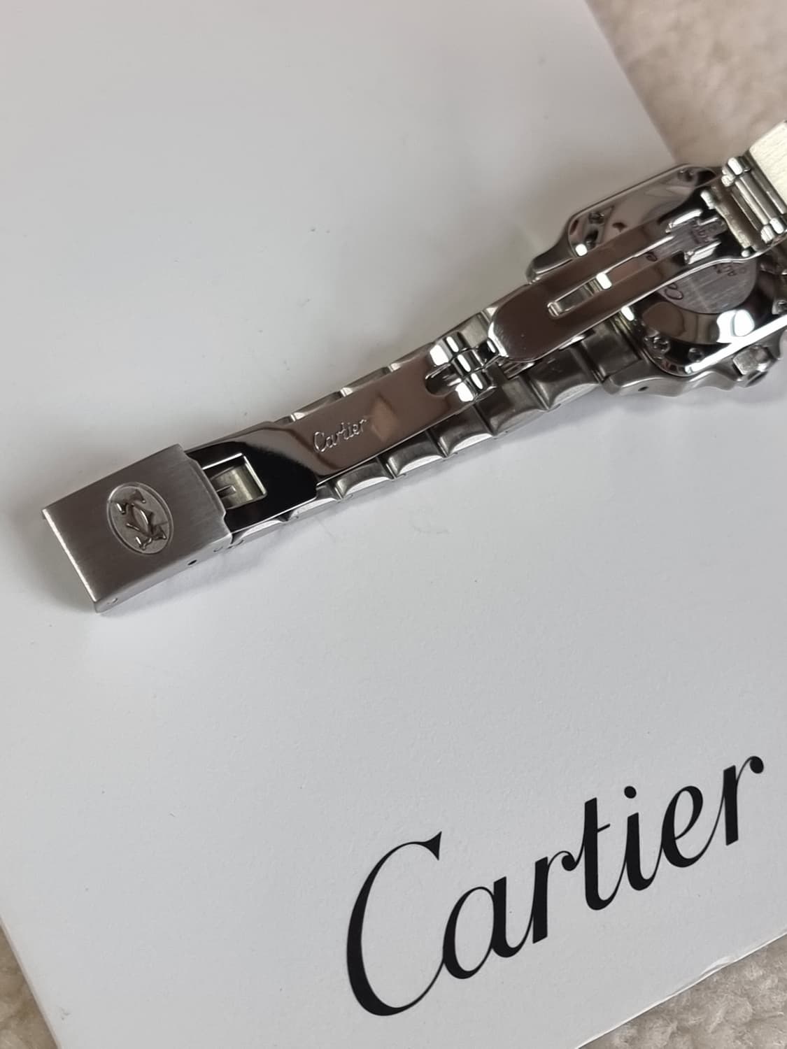 까르띠에 산토스 까레 스틸 스몰 S 오토메틱 여성시계 상품이미지6