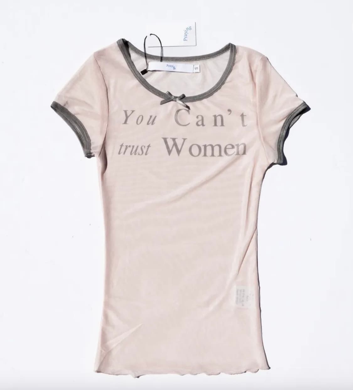 Praying CAN'T TRUST WOMEN SHEER TOP 상품이미지1