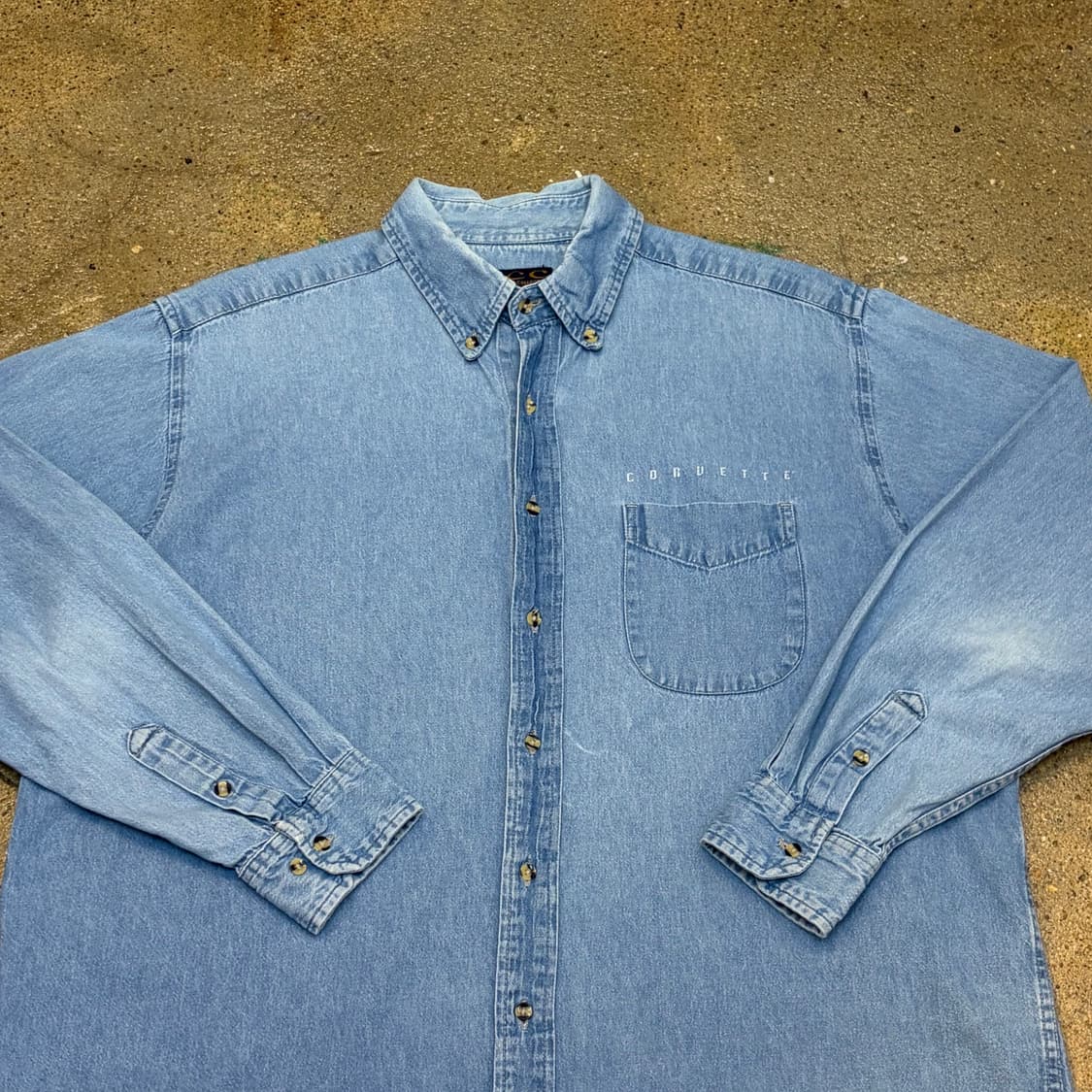 미국 빈티지 쉐보레 콜벳 청남방 데님셔츠 청셔츠 상품이미지5