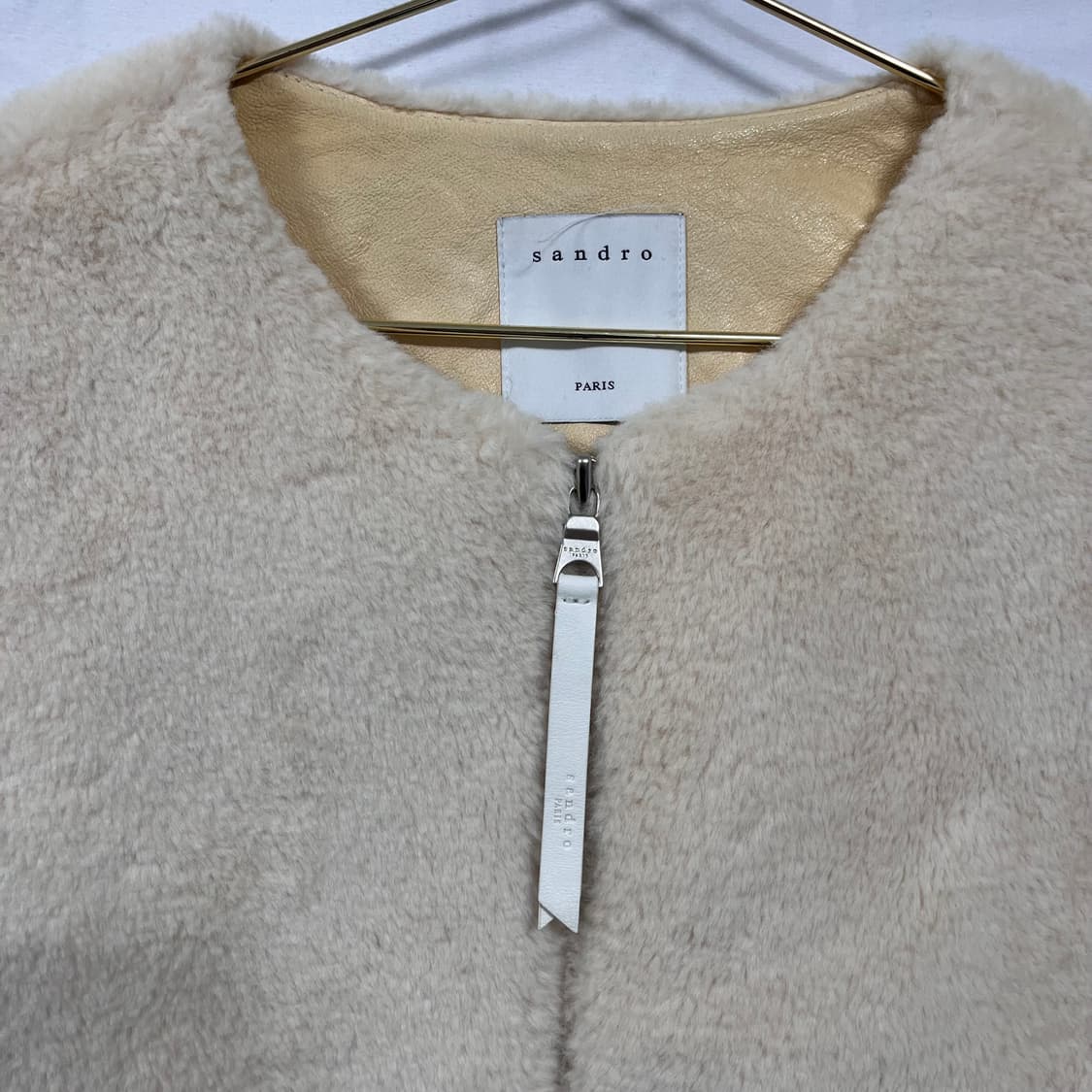 산드로(SANDRO) 양가죽 배색 털 자켓 상품이미지3