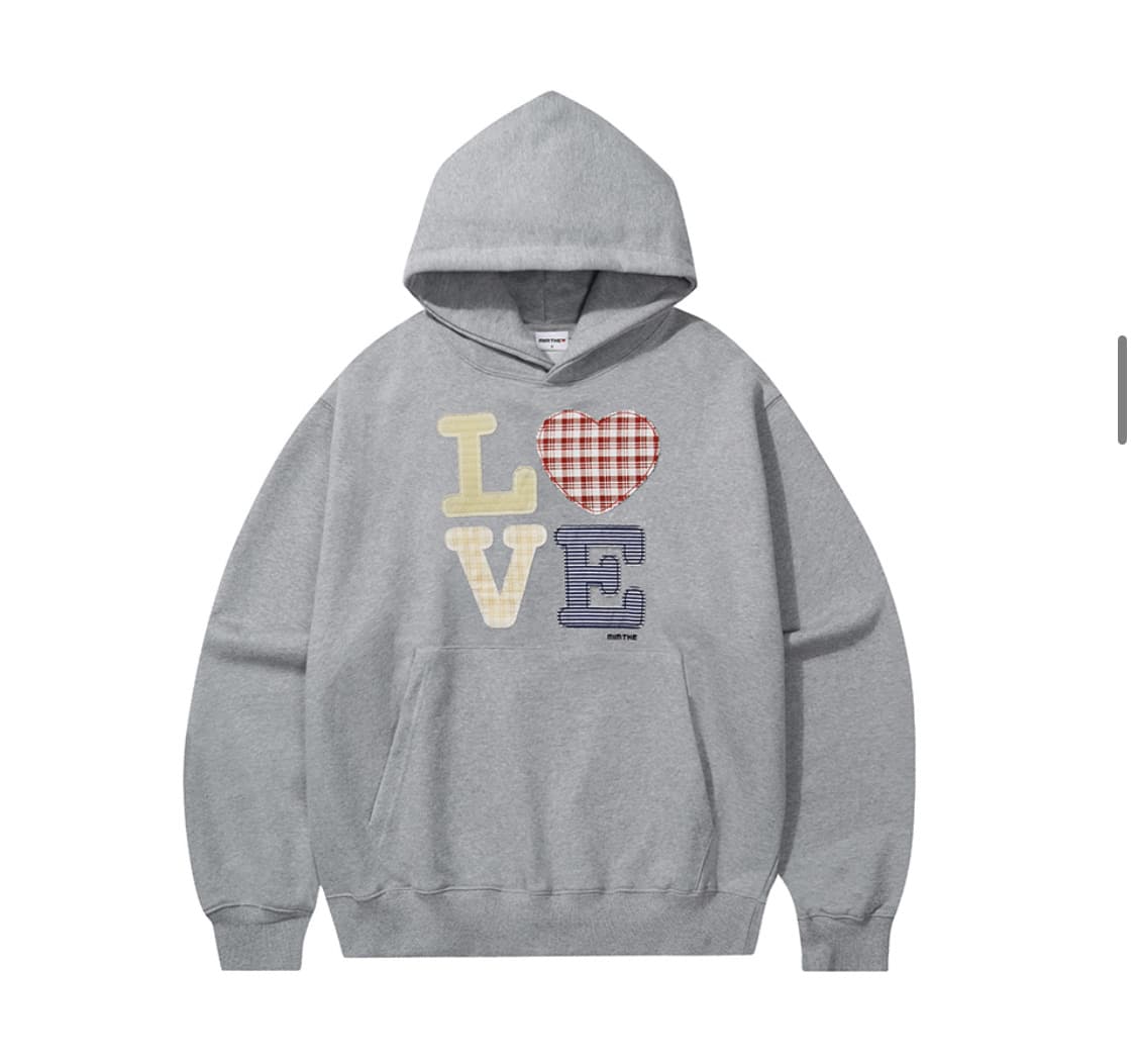 밈더워드로브 헬로월드 패치워크 후드티 상품이미지1