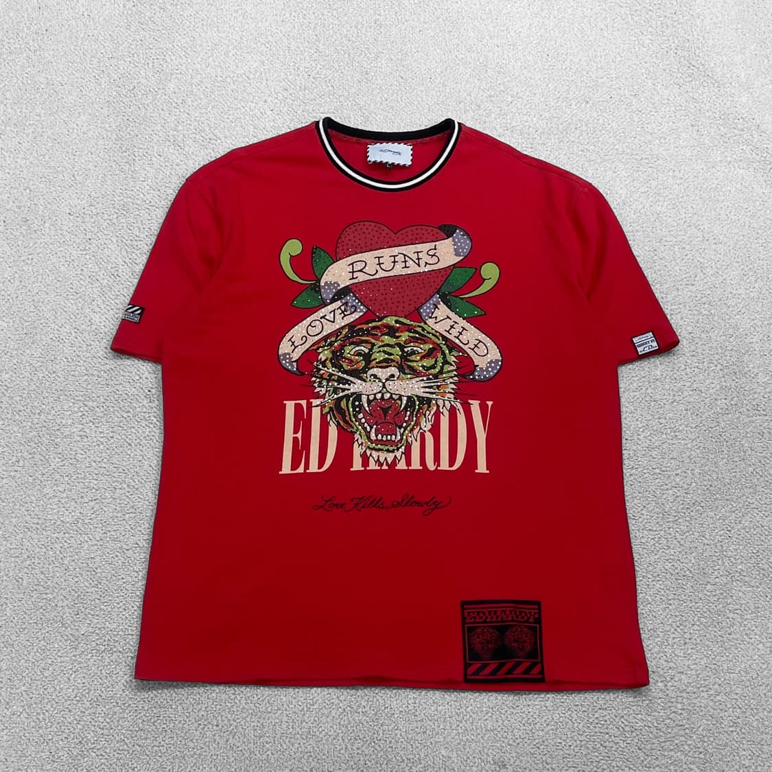 에드하디 타이거 큐빅 반팔티 레드 상품이미지1