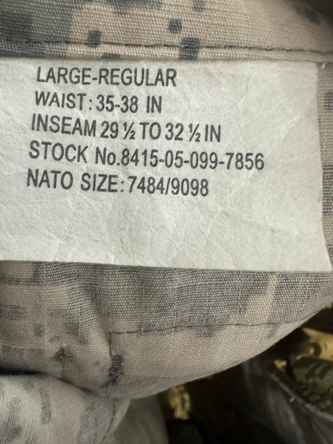 미군 오리지날 acu 팬츠 L-R 상품이미지4
